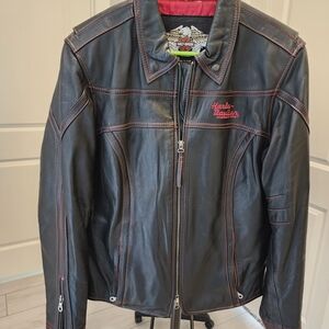 Harley-Davidson Black Leather Bomber Jacket